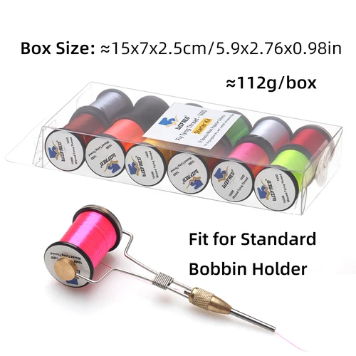 Imagen 2 del producto 12 colores/juego 140D hilo de atado de moscas encerado y retorcido Material de atado de pesca con mosca para moscas secas y húmedas ninfas serpentinas señuelo de trucha