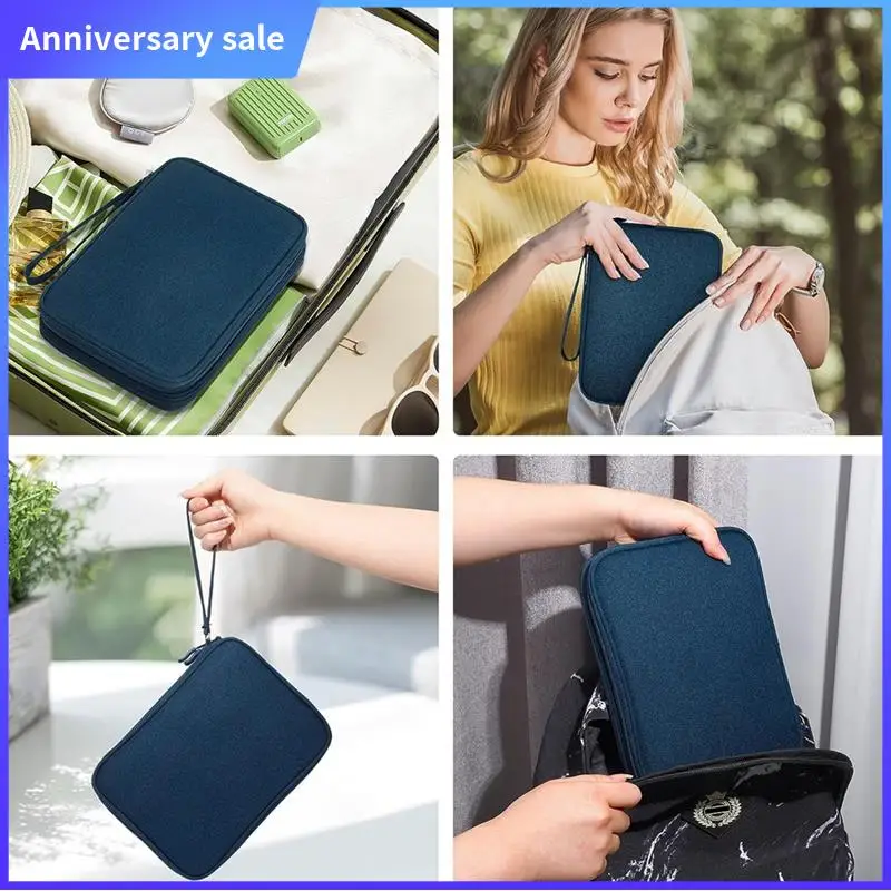 

Electronics Organizer Travel, Travel Cord Organizer Case, Compact Electronics Spare Parts Bag - Navy Blue