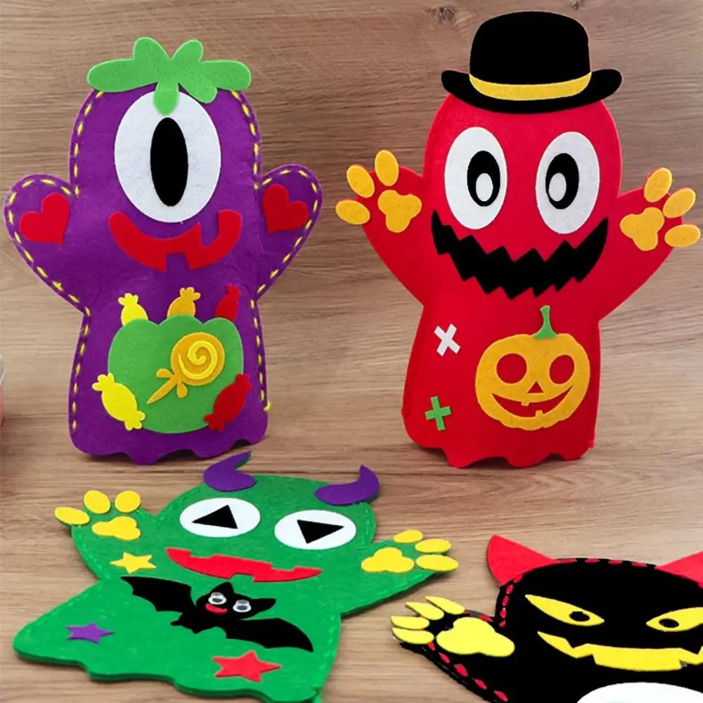 Fledermaus DIY Handpuppe Kits Kürbis Anfrage Süßigkeiten Handpuppe Spielzeug Cartoon Stoff Halloween Puppe Halloween Dekoration