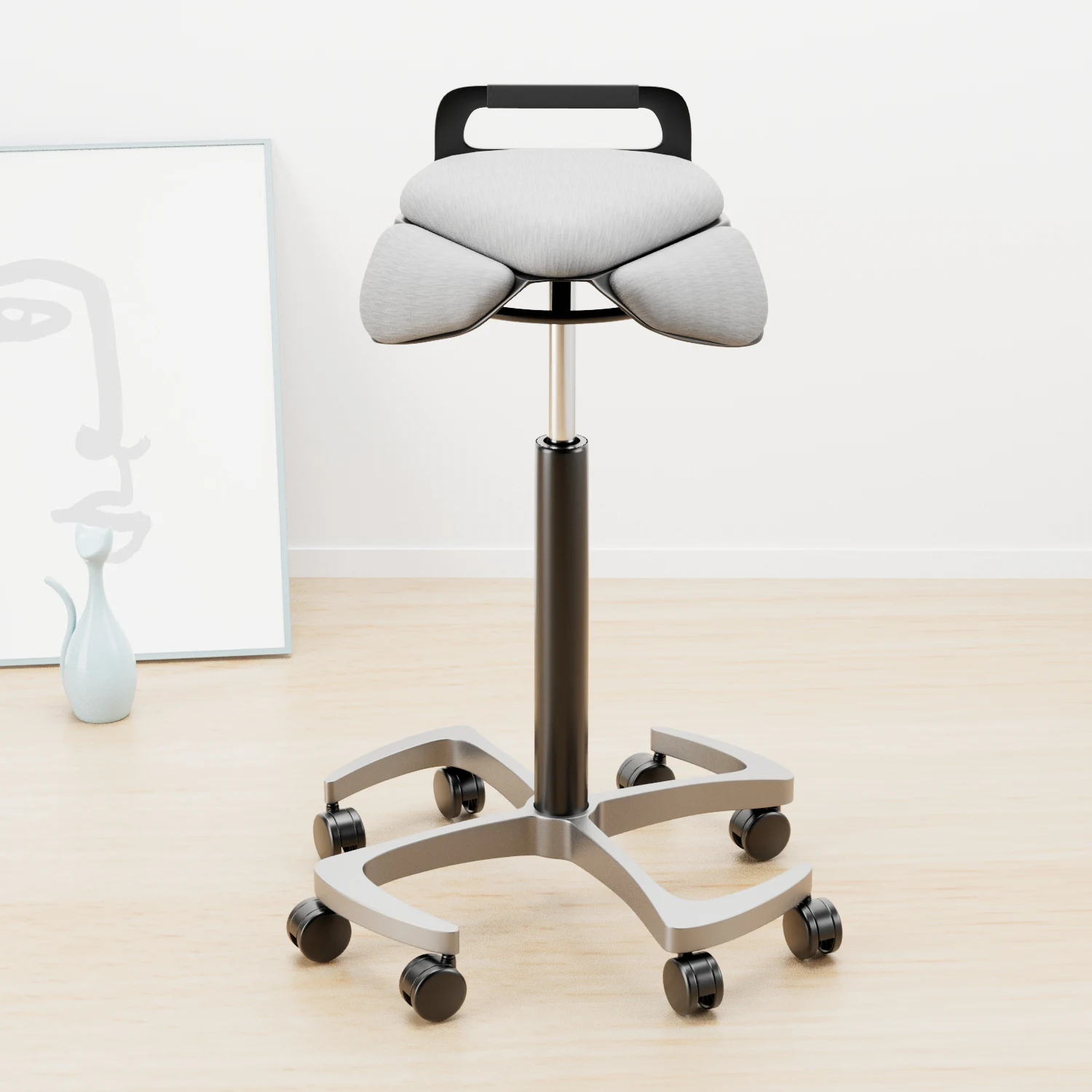 

Saddle Plus High Stool Bar Chair Office Computer Book Desk Lifting Study Chair Seat Swivel