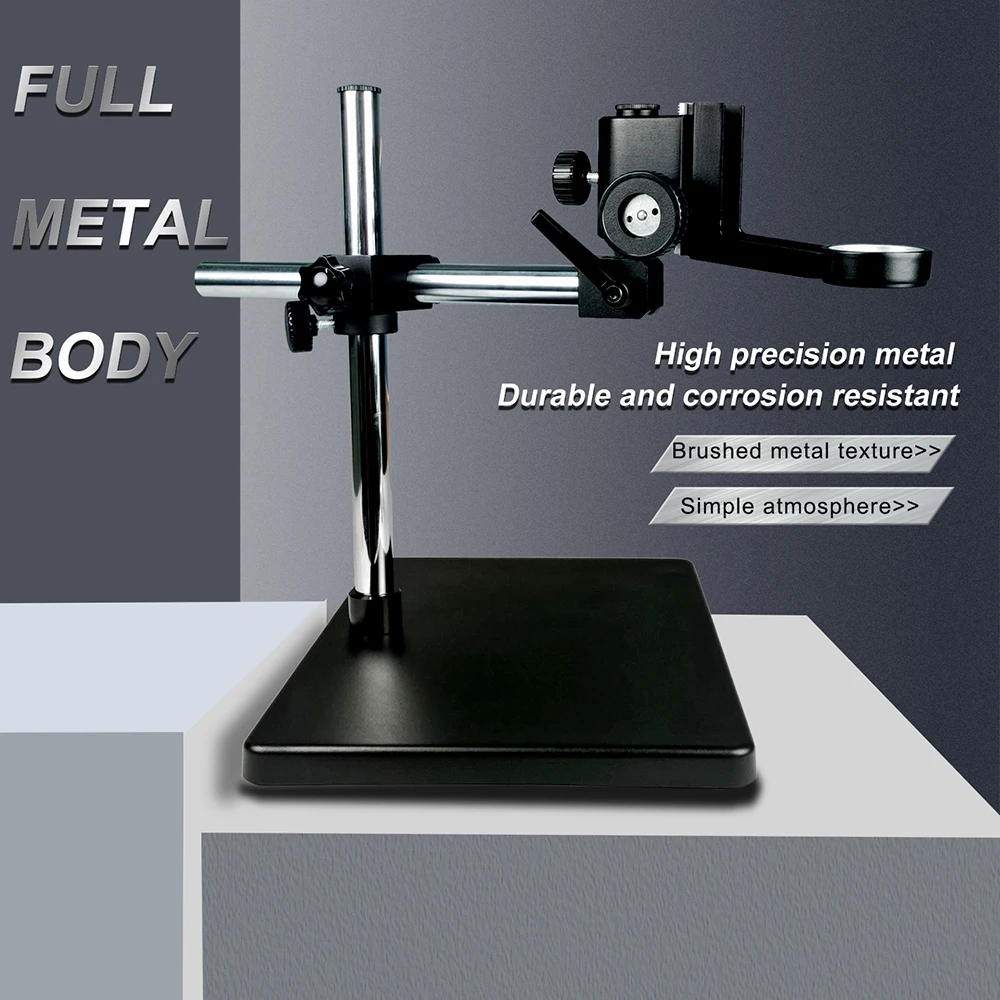 YIZHAN Monocular Microscope Rotating Universal Bracket Large Bottom Plate Universal Joint Lever PCB Soldering Inspection