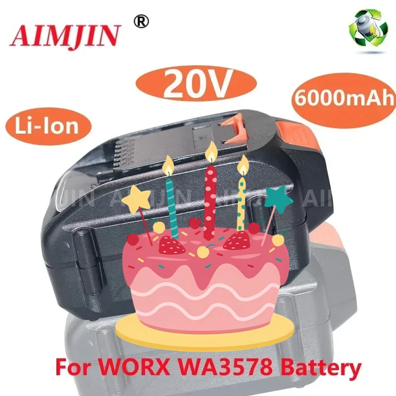 2026 لـ WORX العلامة التجارية الجديدة الأصلية WA3578 - PowerShare 20V 6000mAH بطارية ليثيوم أيون ذات سعة كبيرة #1