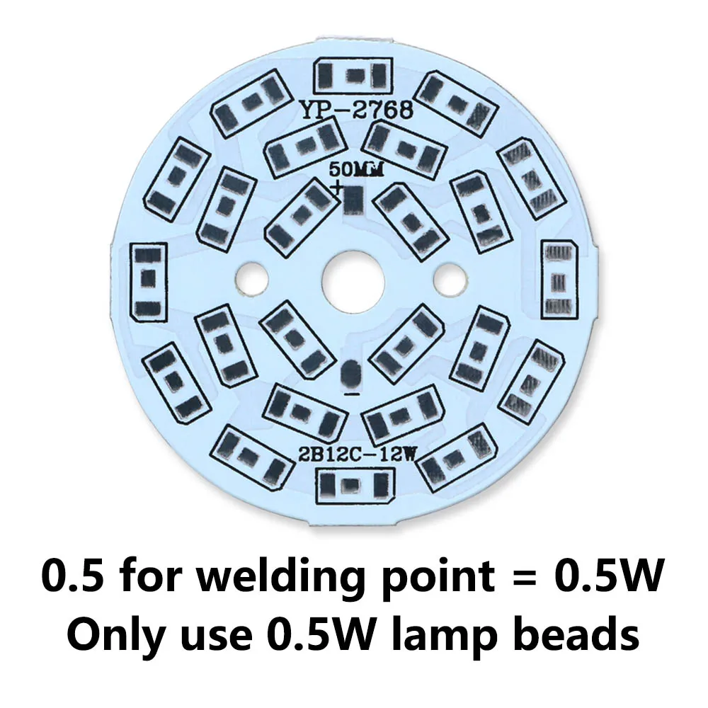 Placa Base de aluminio LED para bombilla, 10 unidades, 2W, 3W, 4W, 5W, 7W, 9W, 12W, SMD5730, placa PCB, sustrato, no incluye cuentas, disipador