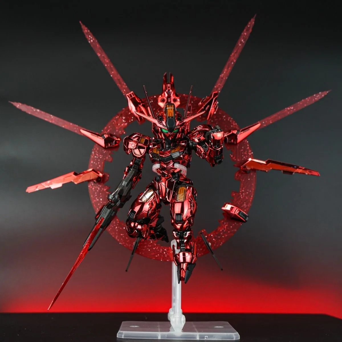 MGSD Aerial Action Figure XVX-016 Electroplating Red Color Anime Figure PVC Model Kit Assembly Robot Toy Movable Gift Decoration
