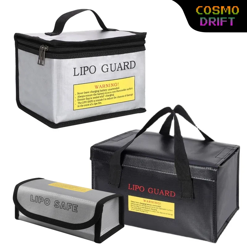 LiPo Battery Fireproof Explosion-Proof Storage Bag RC Model Safe Zipper Pouch for Charging Carry Protection Handbag Portable