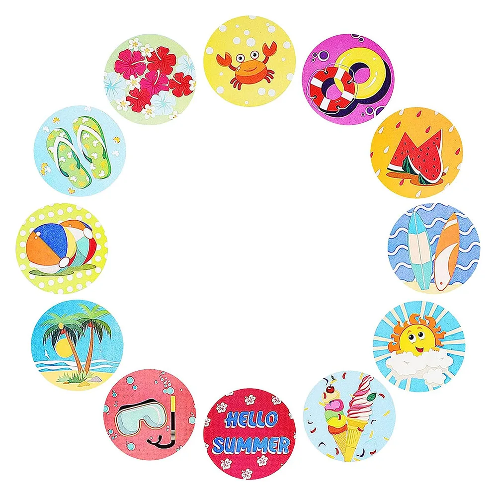 

Kids Summer stickers Hawaii Tropical Beach tags Decals different designs Luau Summer Party gifts Decorative scrapbook bottle Com