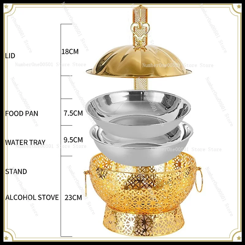 Stainless Steel Golden Dining Stove, Random Pattern Hanging Stove, Restaurant Warm Vegetable Wrought Iron Stove