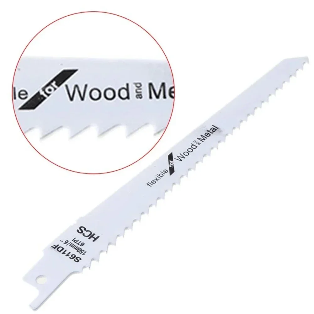 S611DF HCS Pisau Gergaji Bolak-balik Pisau Gergaji Potong Gergaji Tangan Pisau Gergaji Ganda untuk Memotong Kayu Logam Plastik 150Mm