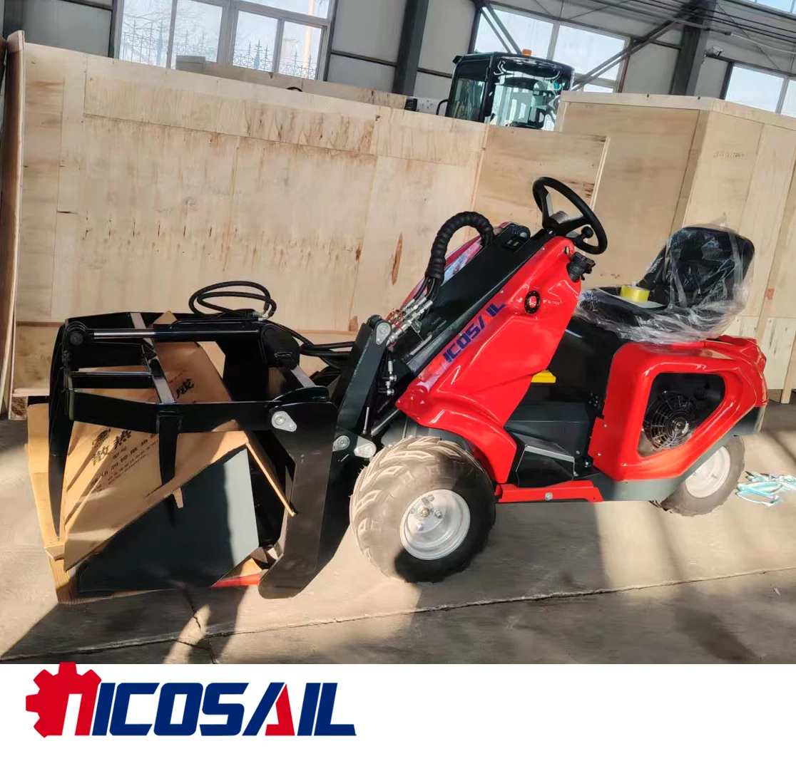 

Hot Sale: 3-wheel mini skid-steer loader with EPA and CE approval, featuring a durable hydraulic system and a core engine that i