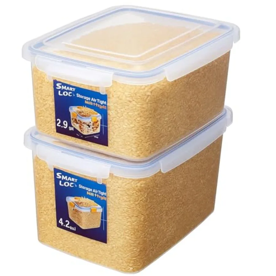 

Набор из 2-х контейнеров для хранения продуктов Jumbo с крышками, 12 и 17 кварт, герметичные контейнеры с защелками, прочные штабелируемые емкости для риса и муки