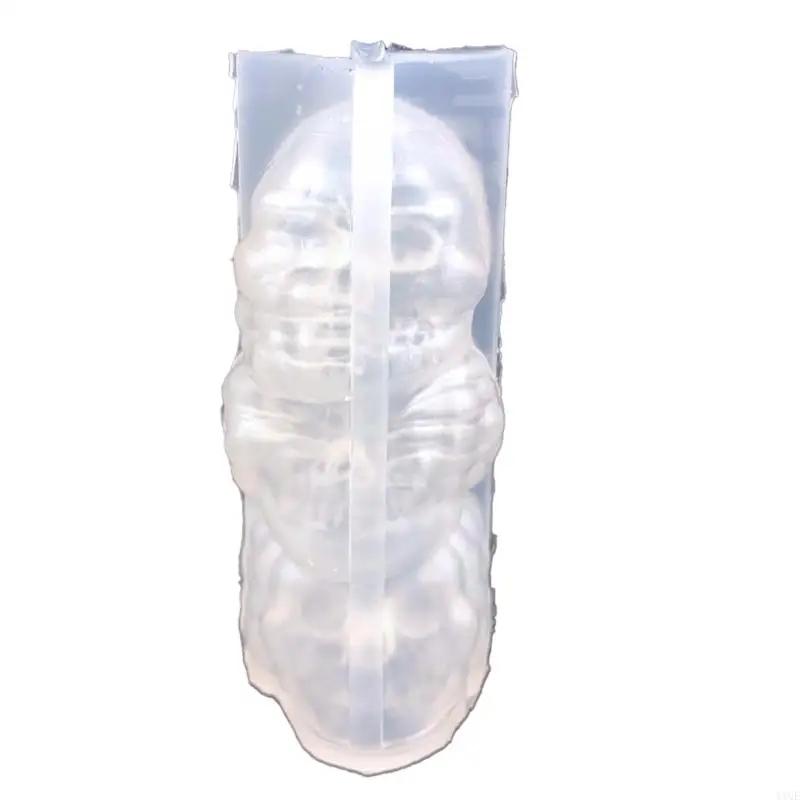 Y1UE قالب شمع على شكل جمجمة ثلاثية الأبعاد، قالب شمع على شكل هيكل عظمي من السيليكون لصنع الشموع، قالب مصنوعات يدوية من الراتينج