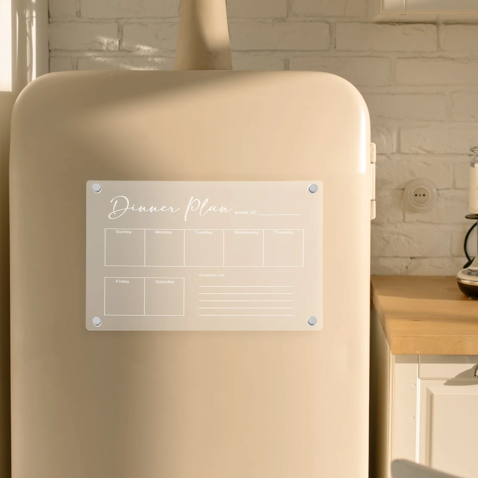 Erasable Notepad Acrylic Board Refrigerator Boards Dry Erase Kitchen Supplies Magnetic Reminder Memo for Fridge Refrigerators