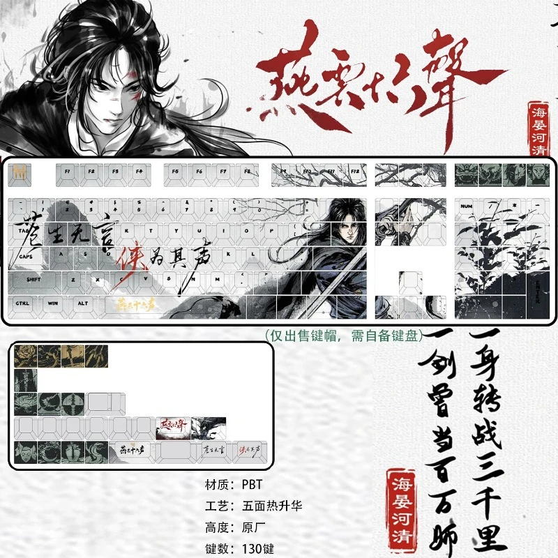 حيث يلتقي الرياح جيانغ يان Keycap مجموعة العم جيانغ مخصص PBT الطراز القديم شفافة غطاء مفتاح ملحقات لوحة المفاتيح الميكانيكية #1