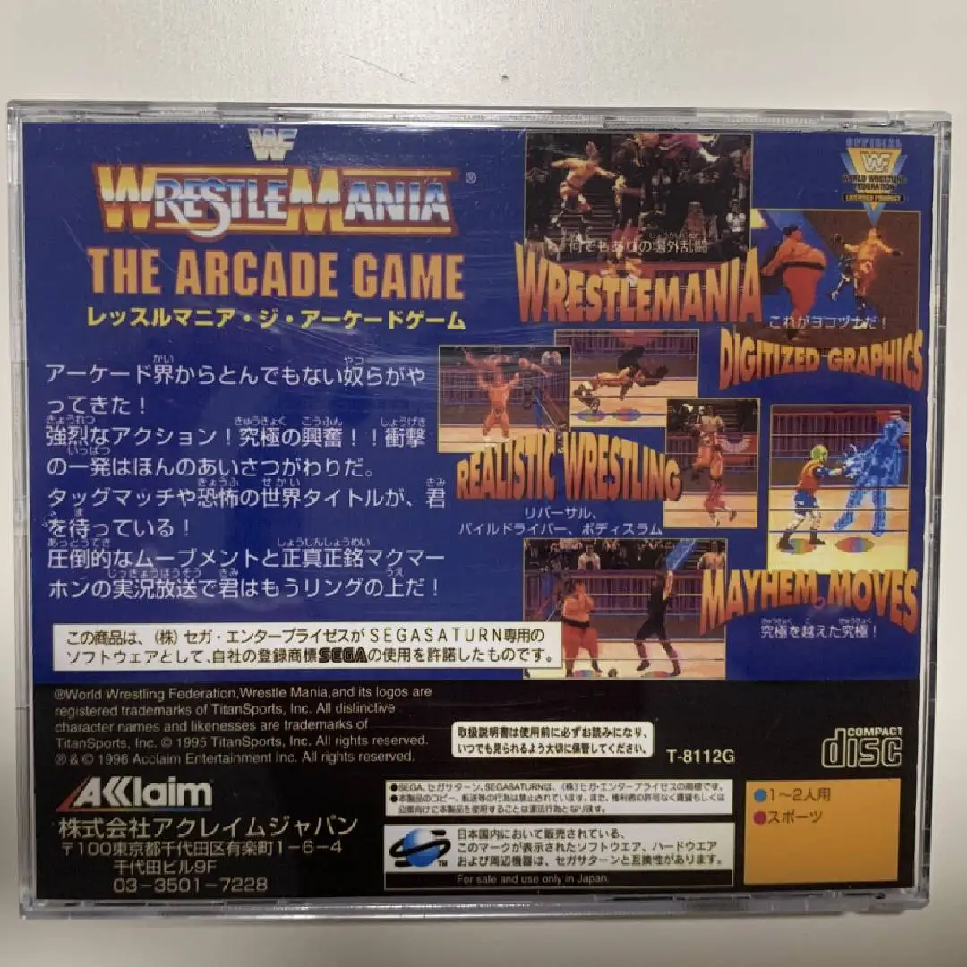 Saturnus Copy Disc Game Wwf Wrestlemania The Arcade Game Wwf Unlock Ss Console Game Optische Drive Retro Video Direct Leesgame