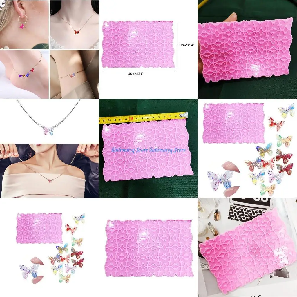 573B DIY glanzende vlindervormige brief oorbellen schimmel charmes schimmel hars epoxy sieraden