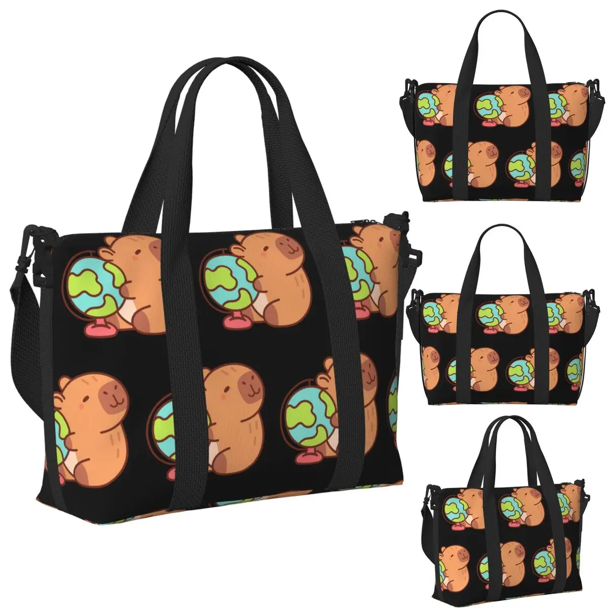 

Capybara Beach Travel Bag Large Capacity Tote Bags for Gym Sport Women Shopping Duffle Shoulder Bag