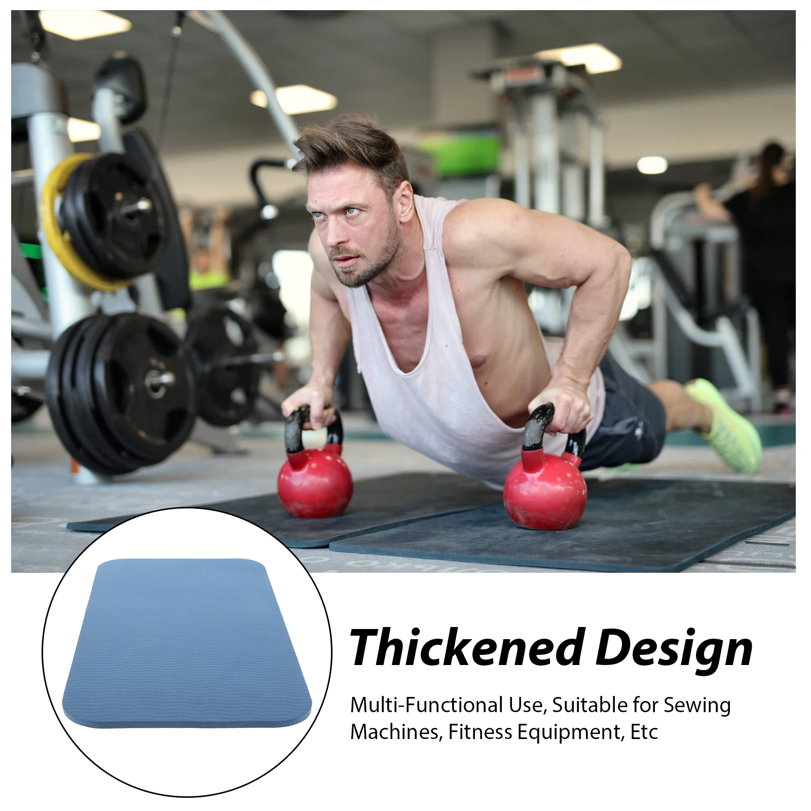 

Blue Anti-slip Mat 34x17x0.6cm Thick Cushion Sewing Machine Pedal Dumbbell Yoga Mat Retro Practical Home Parts Accessories