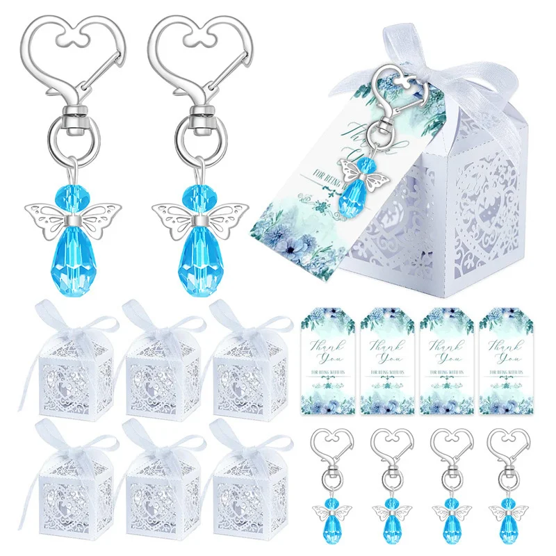 24pcs/set Baby Shower Favors Including Cute Angel Keychains Birthday Party Favors Wedding Favors For Guests Party Gift