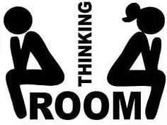 studio think room VINYL STICKER BLACK bathroom door toilet wall art