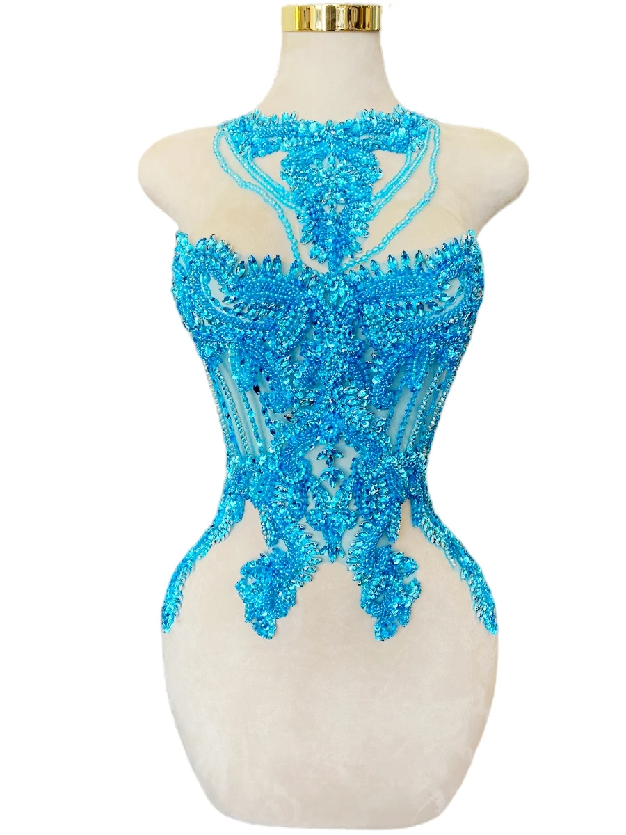 14 colori fatti a mano strass diamante materiale accessori fai da te perline tulle abbigliamento decorazione halter abito da sera tessuto