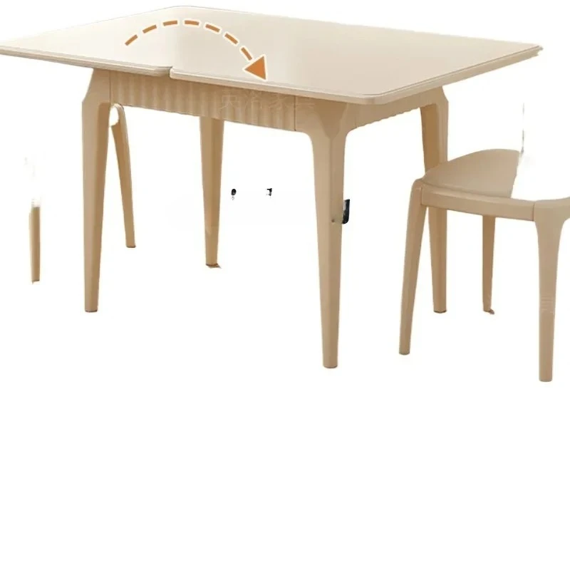 small apartment rock slab dining table and chairs rectangular solid wood folding dining table dining table household