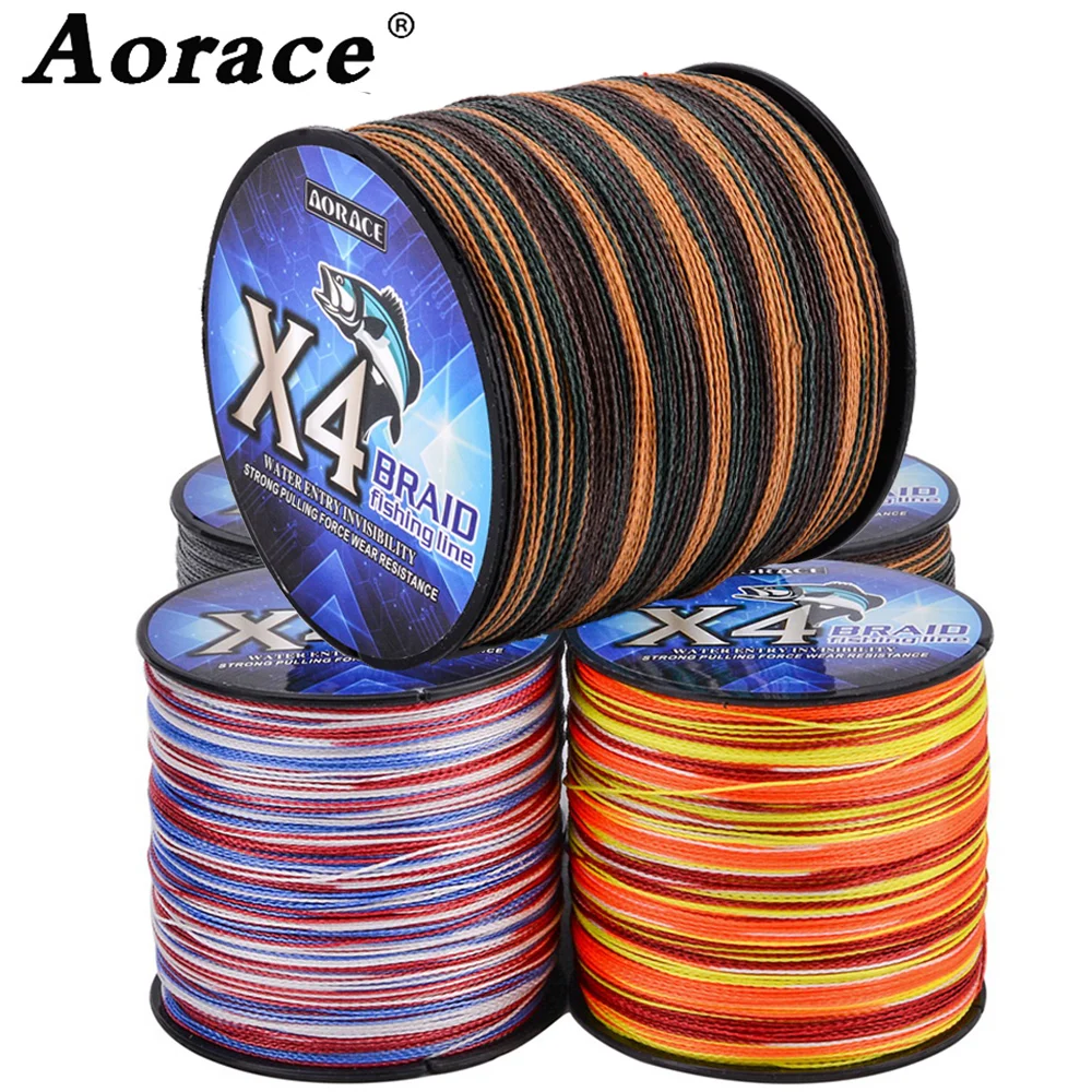 

Aorace 4 нити плетеная леска 500 м мультифиламентная леска для ловли карпа многофункциональная полиэтиленовая леска для 6-100 фунтов Pesca