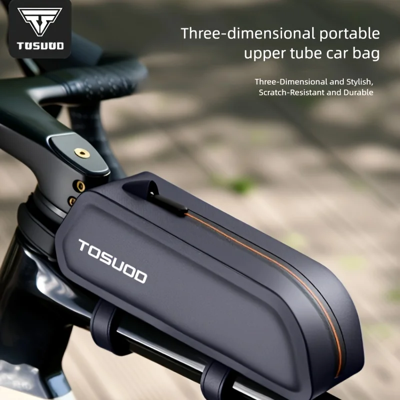 

Сумка на переднюю раму велосипеда TOSUOD, сумка на верхнюю трубку, полностью водонепроницаемая, большой емкости 1,3 л, дизайн с узкими краями, маленькая и портативная.