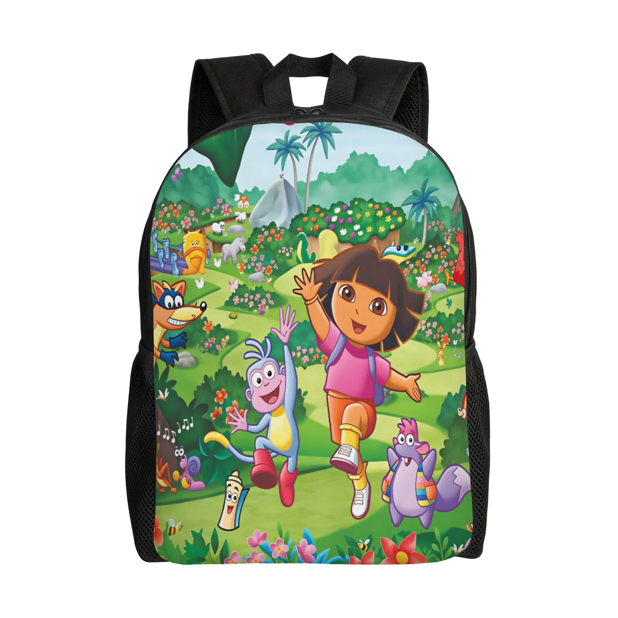 D-Doras and Friends Backpack  College Backpacks Girl Colorful Pattern School Bags Aesthetic Rucksack