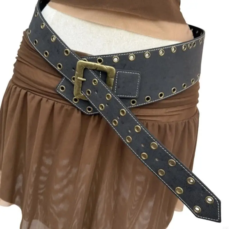 2025 تصميم جديد منفعل الشرير حزام عريض ديكور العيينة الكبيرة الناعمة بو الجلود حزام الخصر #2