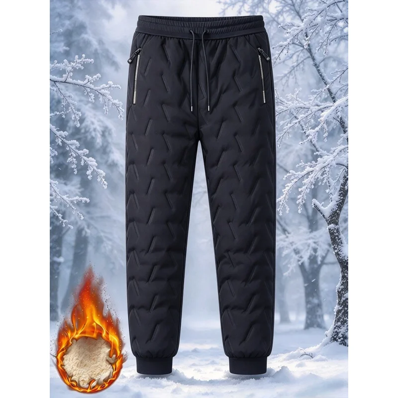 Men's Padded Pants Men Thermal Pants Man Winter Male New in Down Coats Winter Fleece Lined Woman Jogger Down Setup Golf Sets Cap