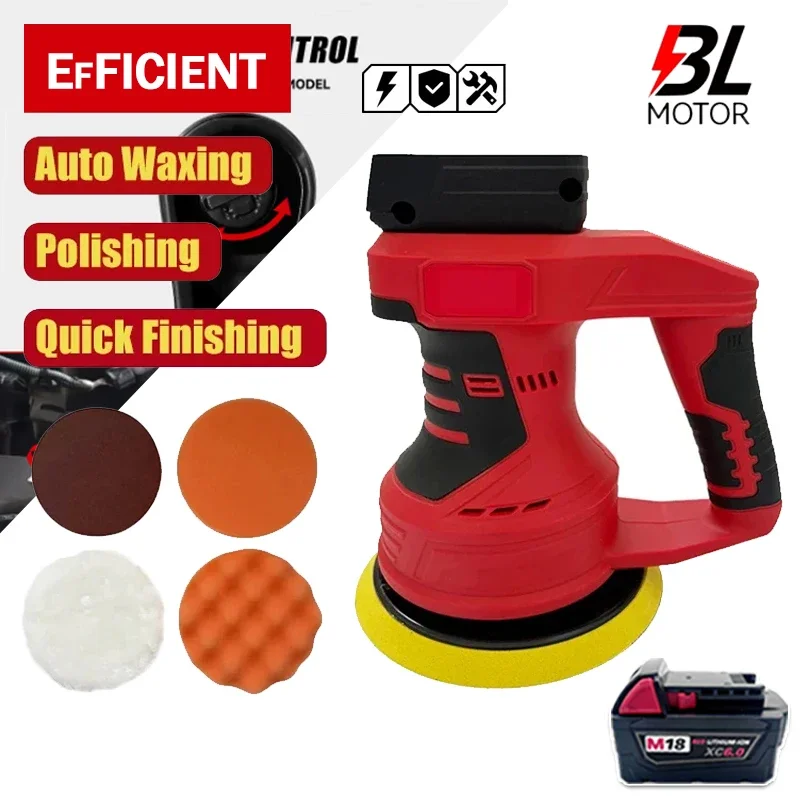 Kabelloser Autopolierer, 8 Gänge, bürstenlose elektrische Poliermaschine, Wachs-, Schleif- und Versiegelungswerkzeuge für Milwaukee 18V Akku