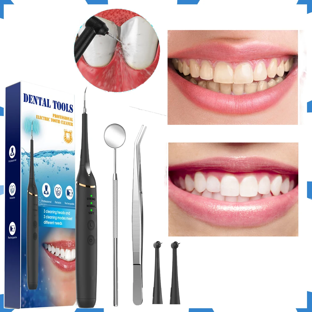 Electric Toothbrush 3 Modes Adjustable 3 Heads Changeable Meet Cleaning Need Intelligent Vibration Remove Calculus Stains Tartar