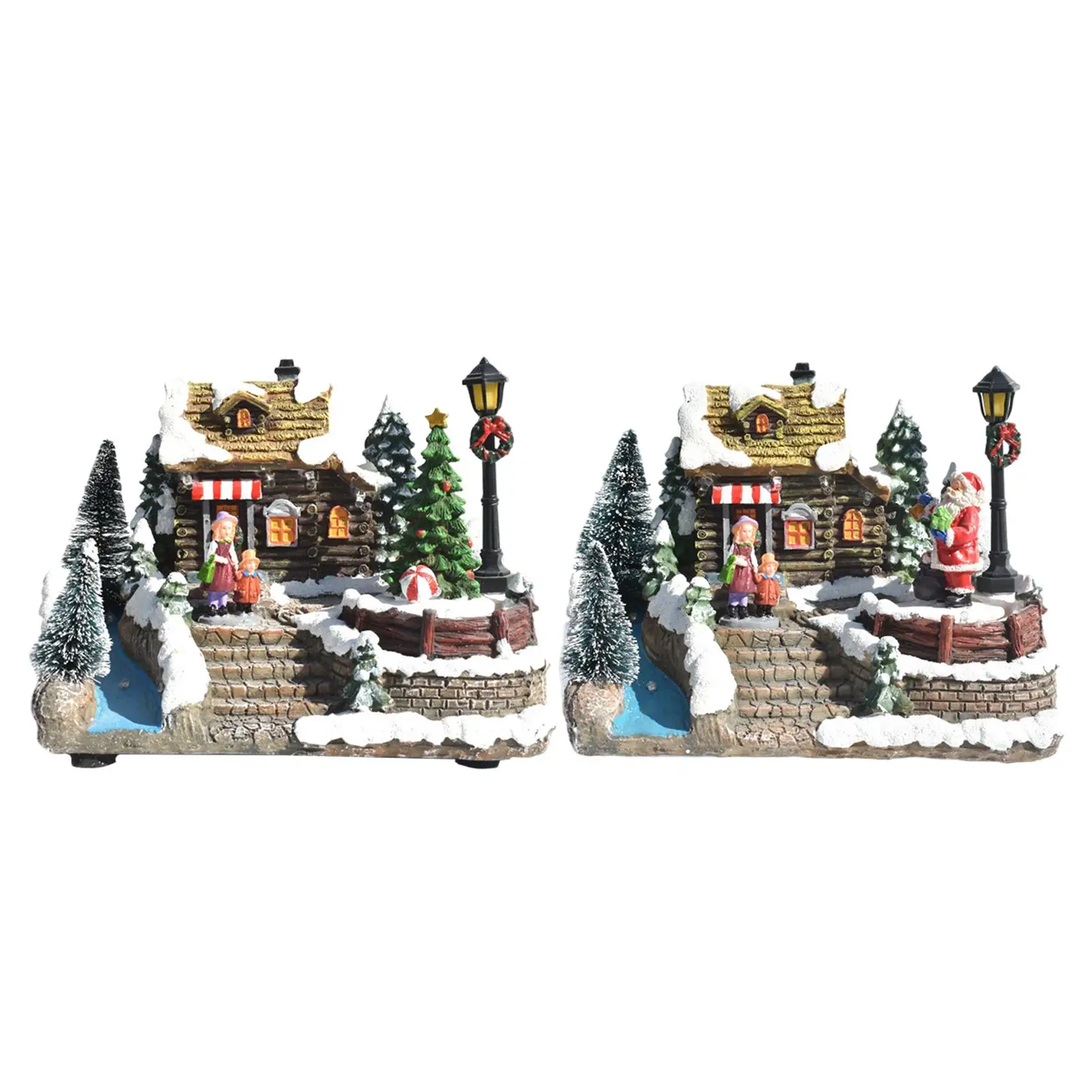 Resin Christmas Houses Decorations Crafts LED Collection Village European Style