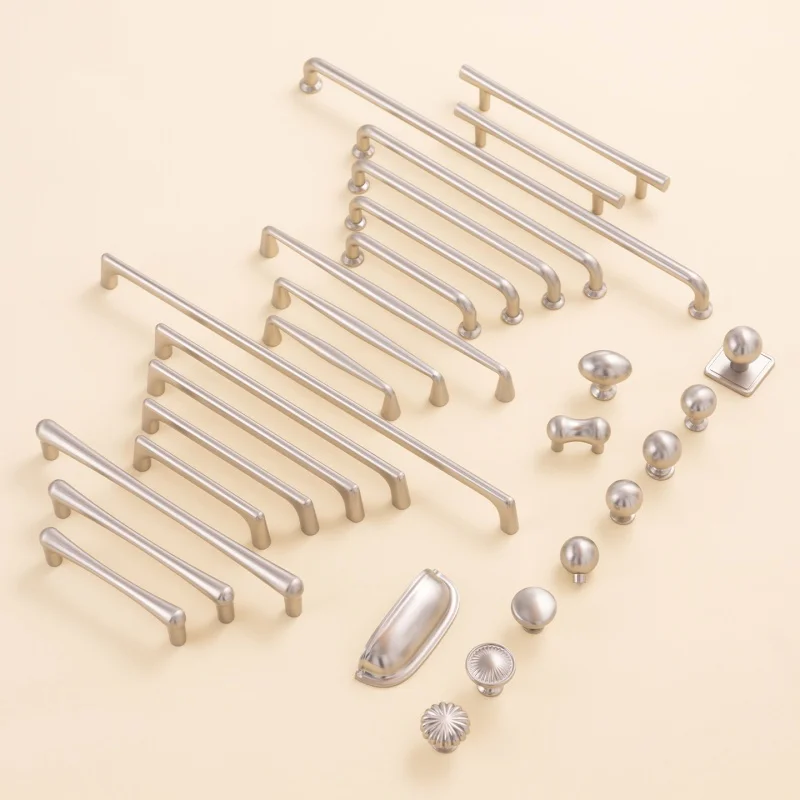 Nickel Brushed Cabinet Storage Handle Kitchen Drawer Handles Wardrobe Closet Pulls Cupboard Dresser Door Knobs Furniture Handles