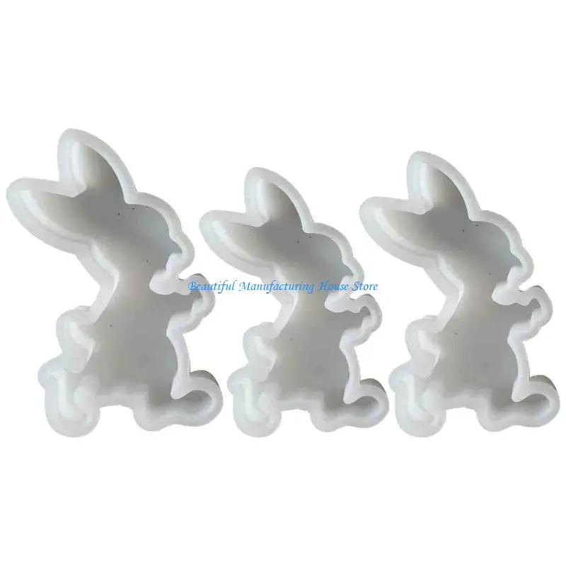 

E56A Silicone Mold Easter Rabbit Resin Molds 3D Gypsum Ornaments