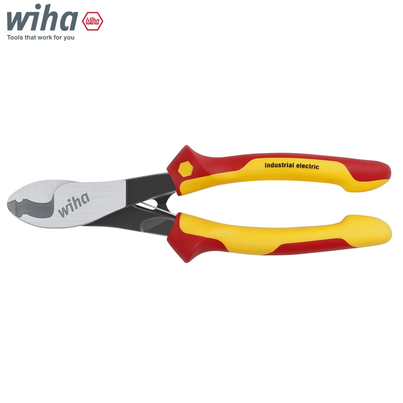 

Wiha 43661 Industrial Electric Cable Cutter with Switchable Opening Spring 180mm VDE 1000V Insulated Pliers