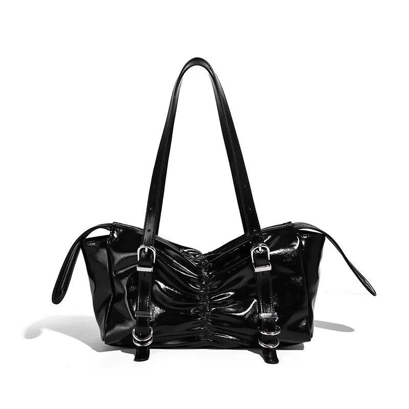 

Модные мотоциклетные сумки-тоут, осень-зима, корейский стиль, женская сумка через плечо из искусственной кожи, большая вместительная сумка на плечо