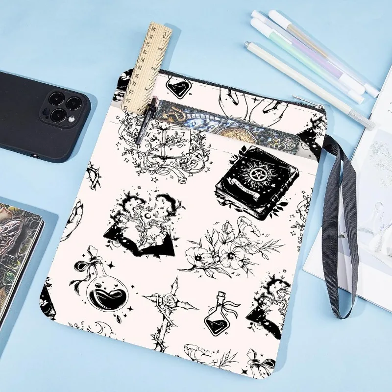 1 pc Book Sleeve with Zipper Crystal Witch Magical Bottles Waterproof Book Covers Sleeves Paperback for Graduation Halloween