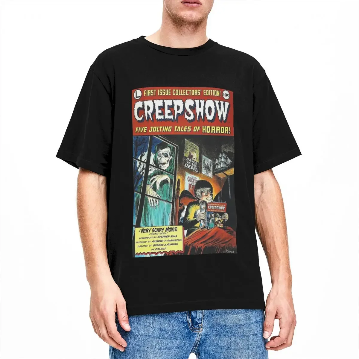 Summer Vintage Horror Creepshow Film Shirt Accessories for Men Women Pure Cotton Fashion Creepshow Movie Lover Fan T-shirt