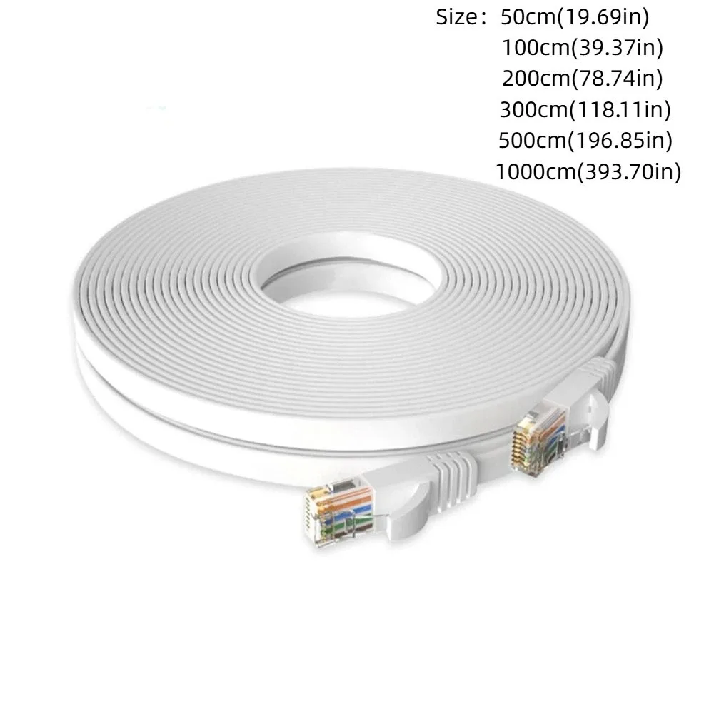Flat Design Cat6 Ethernet Cable Gigabit High Speed 1000Mbps Support LAN Network Cable Shielded Cord Flexible Cable RJ45 Cable