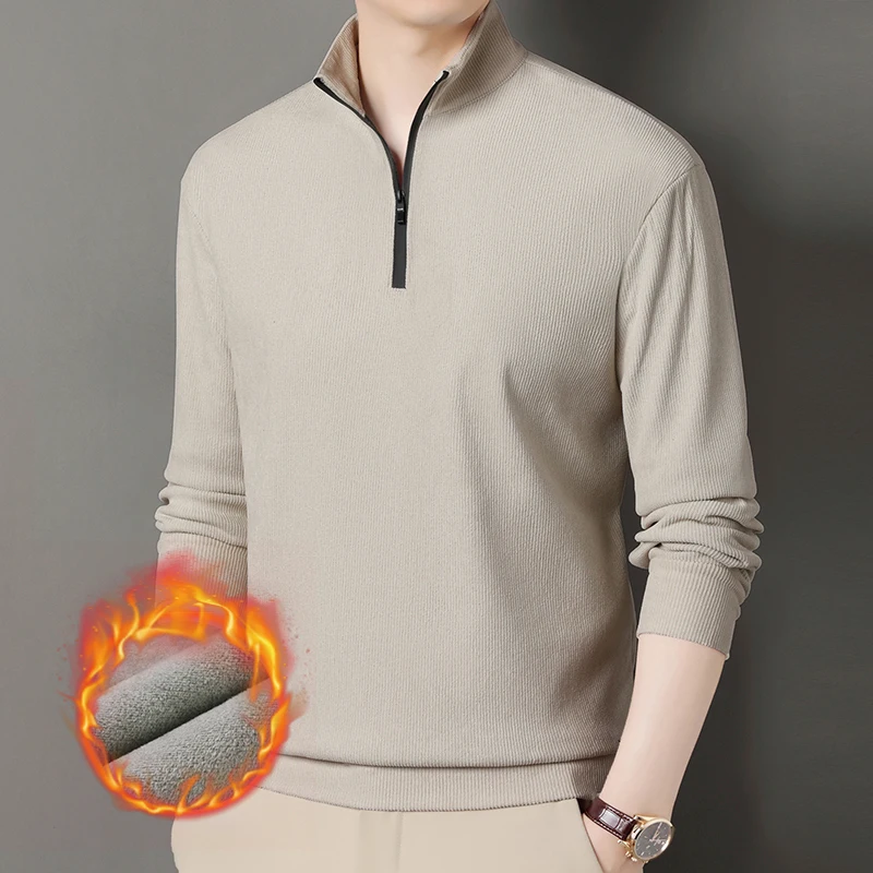 

Fake Two Knitted Sweaters for Men 2025 New Business Casual Long Sleeve T-shirt Striped Shirt Collar Sweater Autumn/Winter