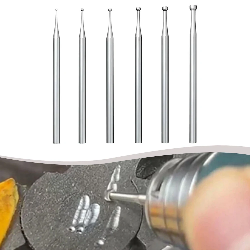 6Pcs Round Cup Burr Jewelry Making Burs Wire Rounder Bits Ball Shape Engraving Bits 1.0/1.4/1.6/1.8/2.0/2.3mm