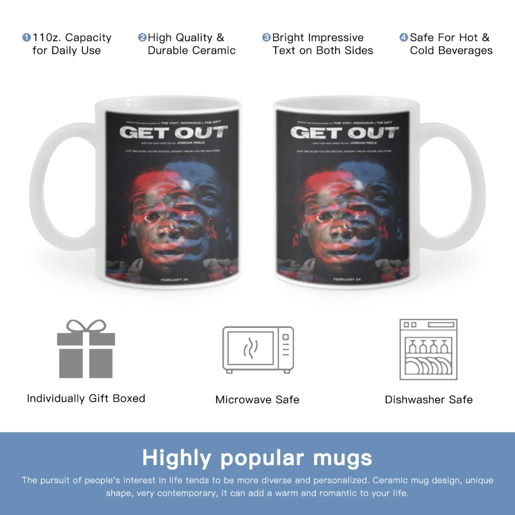 Horror Movie Get Out Classic Vintage Free shipping Coffee Cups Ceramic cups creative cups and cute mugs Gift Cup For Tea