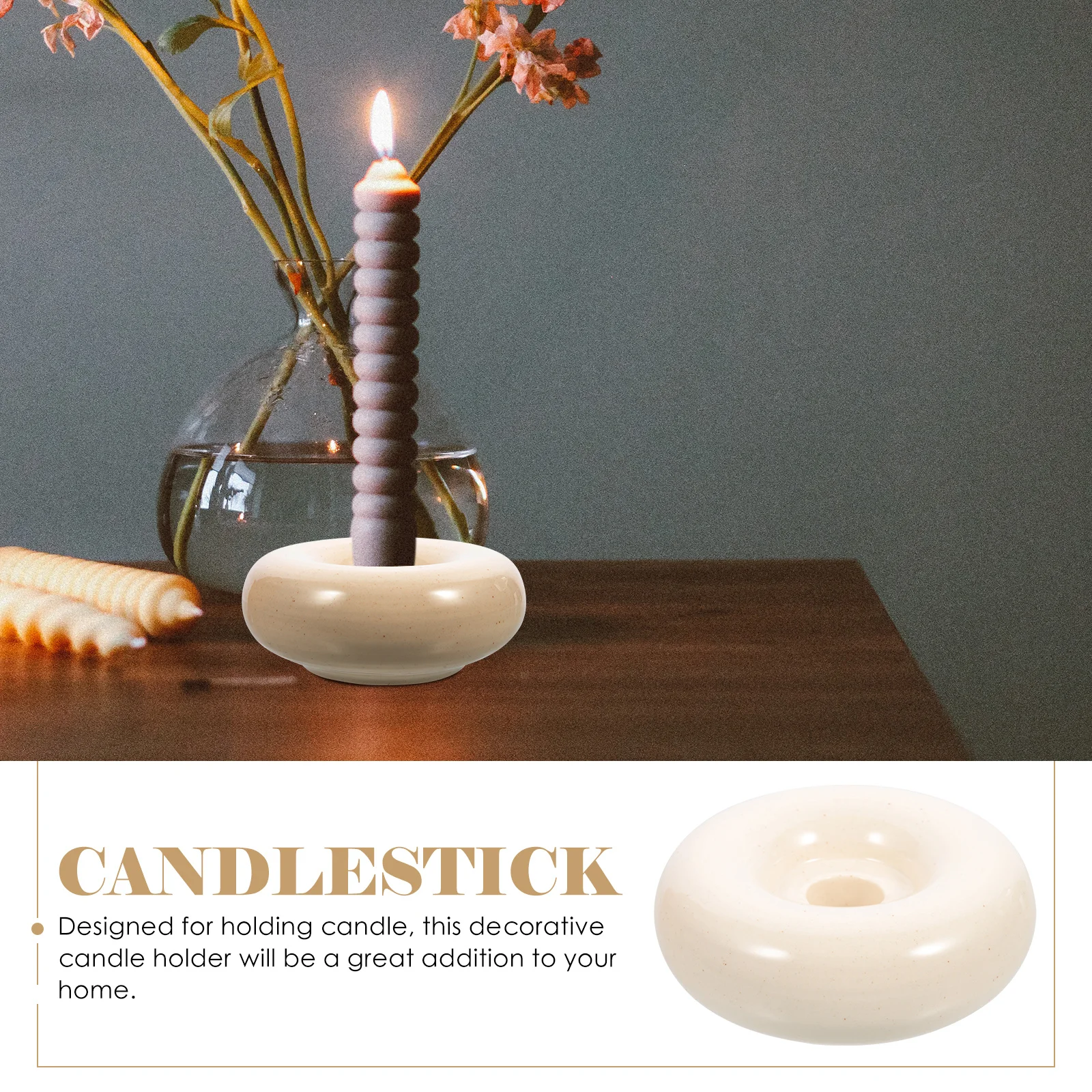 

Ceramic Holder Decorative Tea Light Holder Simple European Style Candlestick for Desktop Table Decoration Premium