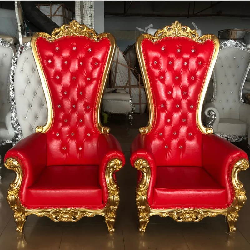 Factory direct sales of European high-backed chairs, hotel lobby decorative chairs, bride and groom chairs, hotel dining chairs