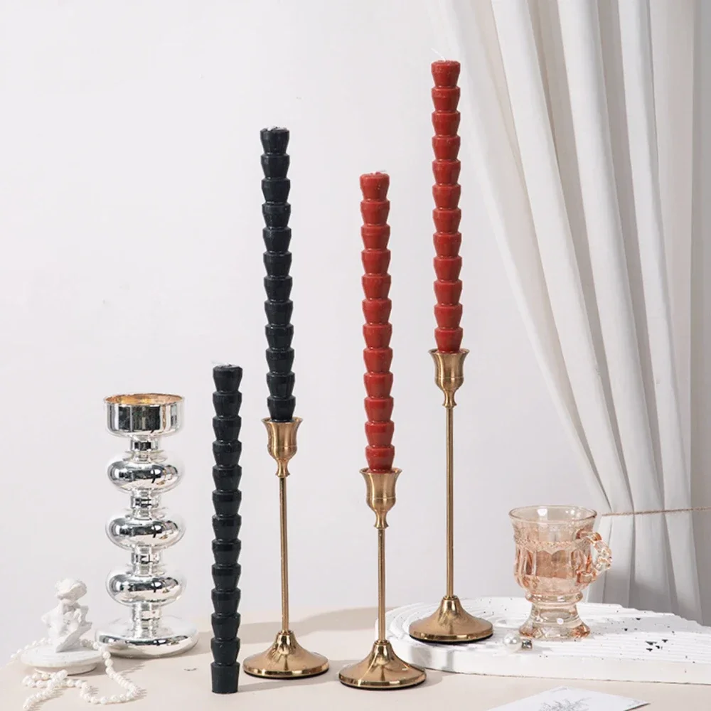 Bamboo Joint Cylinder Plastic Candlestick Molds Stack Pellet Column Acrylic Mould for Scented Candles Party Candle Holder Decor