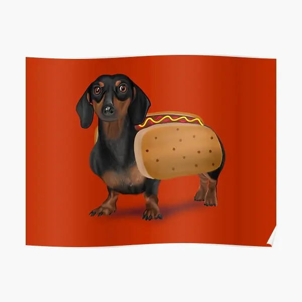 Halloween Wiener Dog Dachshund Hot Dog C  Poster Mural Funny Wall Picture Decoration Painting Art Home Modern Room No Frame