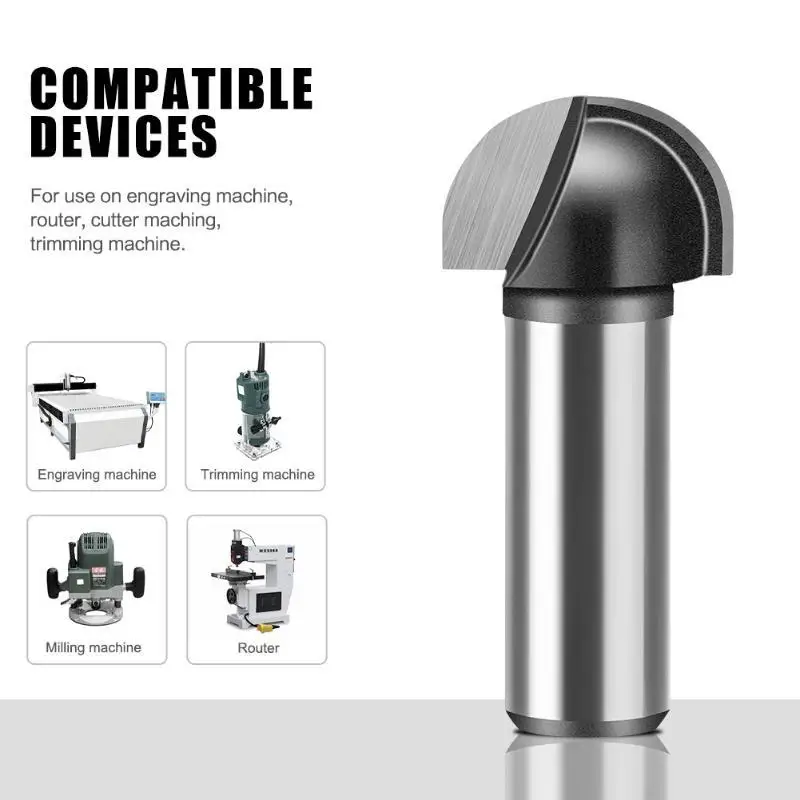 1 Pc Round-Bottom Router Bit, Semi-Circular Slotting Grooving Engraving Cutter, Face Milling Tool for Woodworking