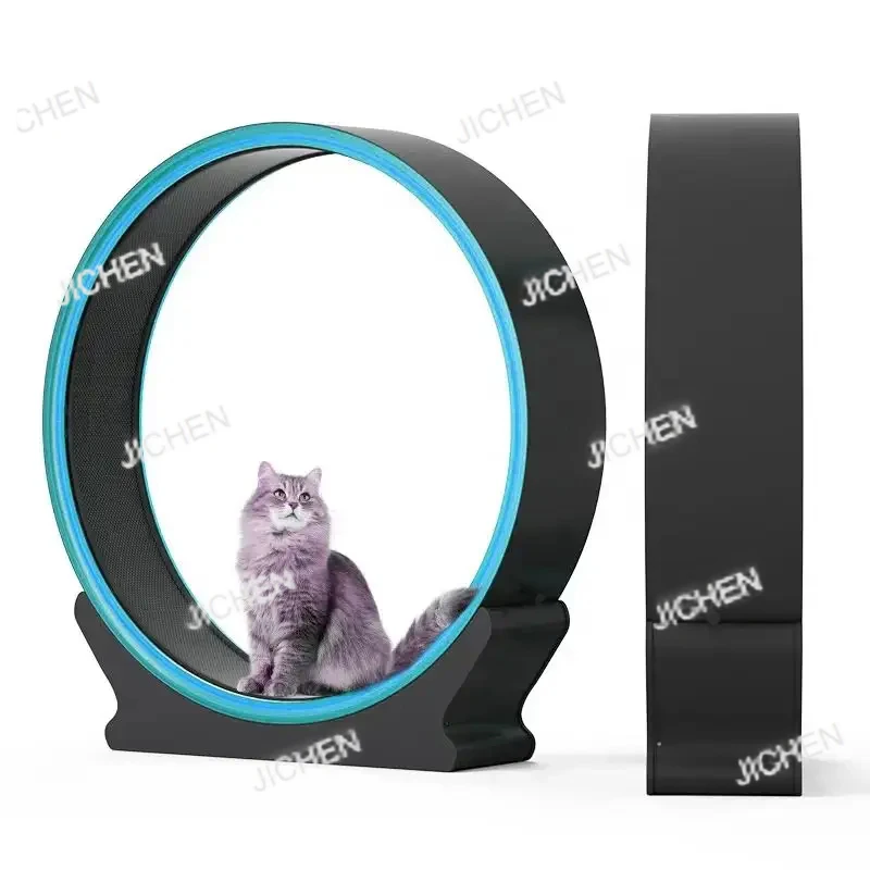 JC Latest Design Technology Sense And Color Lighting Pet Interaction Abs Cat Treadmill Wheels Toy Cat