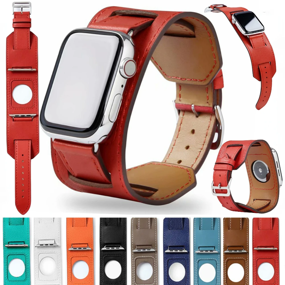 Rindsleder armband für Apple Uhren armband 44mm 40mm 46mm 45mm 41mm 42mm Armband gürtel für iwatch Serie 10 9 8 7 6 5 se ultra 49mm